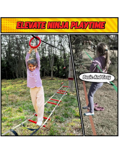 Curso de Obstáculos Ninja Hapfan para Niños 15.24m al Aire Libre 2