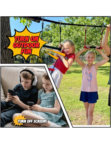 Curso de Obstáculos Ninja Hapfan para Niños 15.24m al Aire Libre