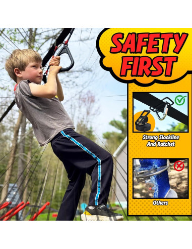 Curso de Obstáculos Ninja Hapfan para Niños 15.24m al Aire Libre