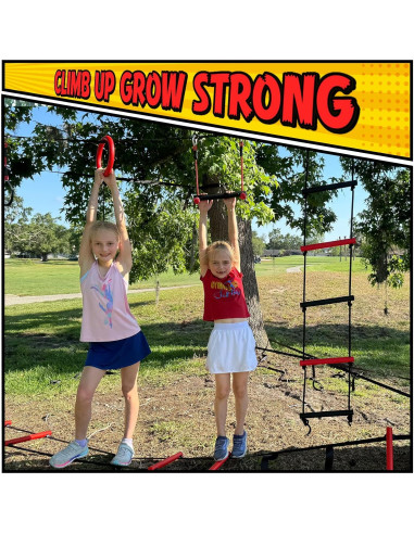 Curso de Obstáculos Ninja Hapfan para Niños 15.24m al Aire Libre