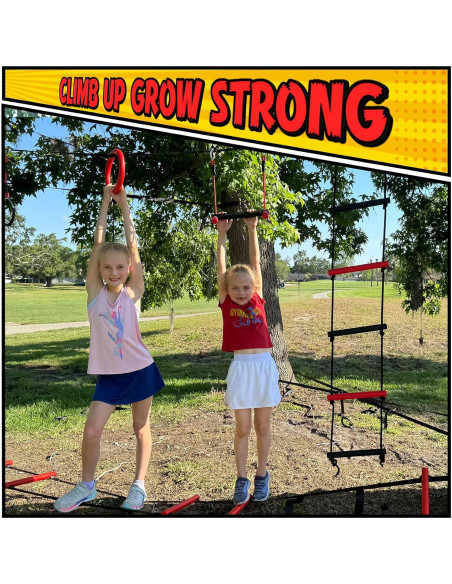 Curso de Obstáculos Ninja Hapfan para Niños 15.24m al Aire Libre