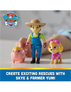 Figuras de Paw Patrol Skye, Farmer Yumi y Cerdito - Juguetes 2