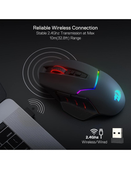 Redragon M690 PRO Ratón Gaming Inalámbrico 8000 DPI Rosa Redragon M690 PRO Ratón Gaming Inalámbrico 8000 DPI Rosa