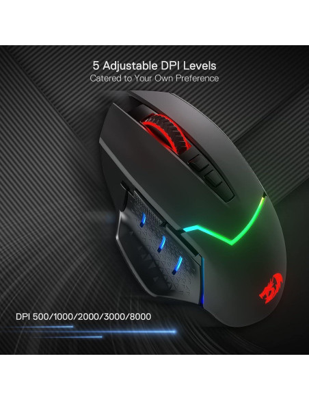 Redragon M690 PRO Ratón Gaming Inalámbrico 8000 DPI Rosa Redragon M690 PRO Ratón Gaming Inalámbrico 8000 DPI Rosa