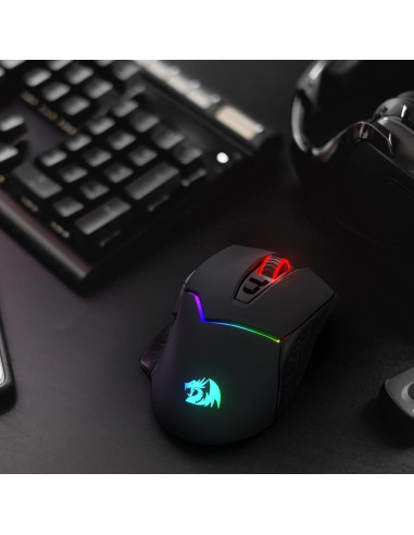 Redragon M690 PRO Ratón Gaming Inalámbrico 8000 DPI Rosa