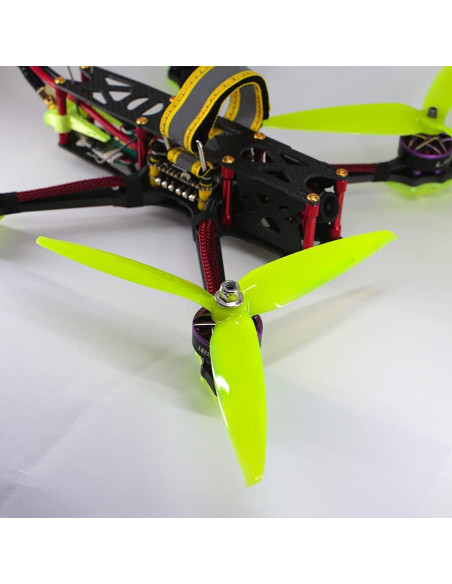 Hélices Gemfan 7" 3 Palas para Drones FPV 8pcs Amarillo y Rojo
