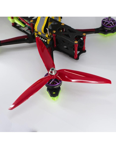 Hélices Gemfan 7" 3 Palas para Drones FPV 8pcs Amarillo y Rojo