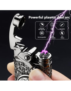 Encendedor Eléctrico Recargable YOZWOO Doble Arco a Prueba de Viento 2