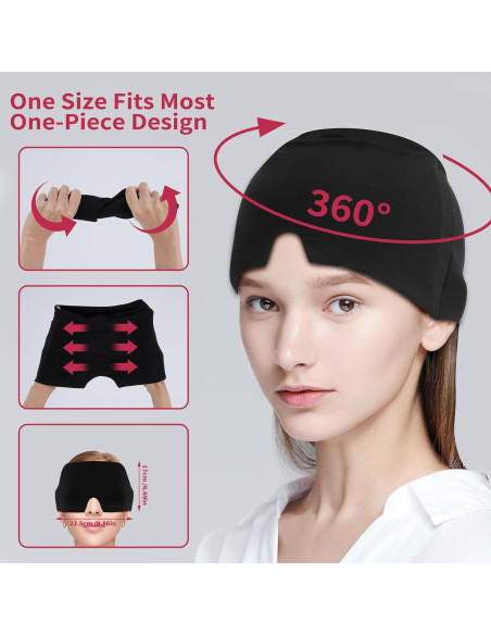 Gorro de Gel Enfriador FDBTL para Alivio de Migraña - Negro