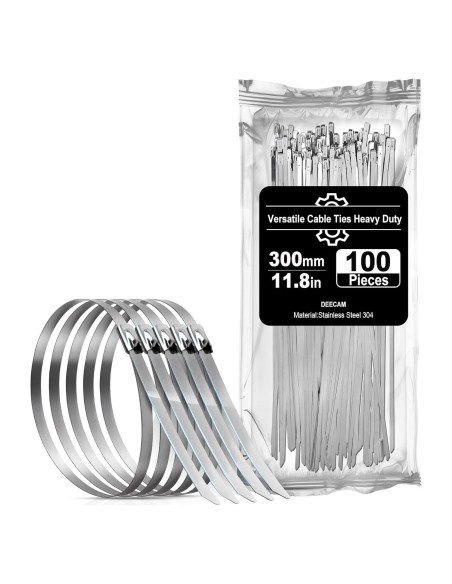 Bridas Metálicas Deecam 100PCS 30 cm Acero Inoxidable Alta Resistencia