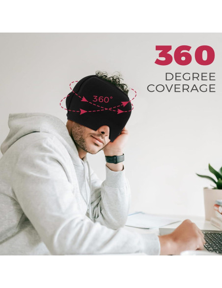 Gorro de Gel Enfriador FDBTL para Alivio de Migraña - Negro