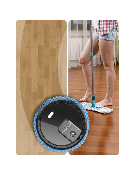 Robot Aspiradora y Mopa Xianikoho 25cm Negro 2 en 1 Inteligente