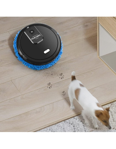 Robot Aspiradora y Mopa Xianikoho 25cm Negro 2 en 1 Inteligente