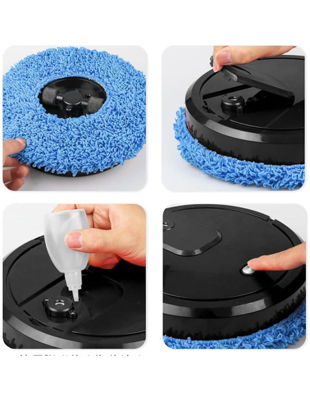 Robot Aspiradora y Mopa Xianikoho 25cm Negro 2 en 1 Inteligente