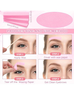 800 Tiras de Cera No Tejidas Linyuthia para Depilación Facial y Corporal 2