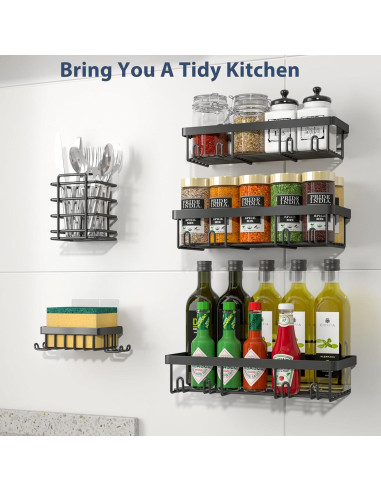 Organizador de Ducha Liuoud 5 Pcs Acero Inoxidable Negro