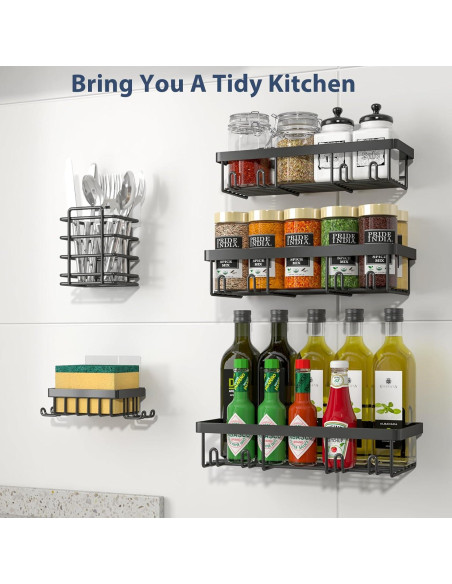 Organizador de Ducha Liuoud 5 Pcs Acero Inoxidable Negro