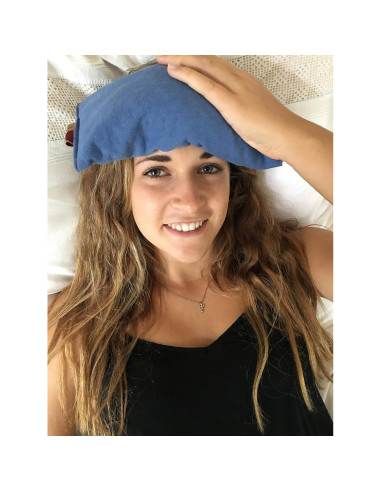 Almohadilla térmica para ojos Hot Cherry - Mezclilla azul, 25.3x10.2cm