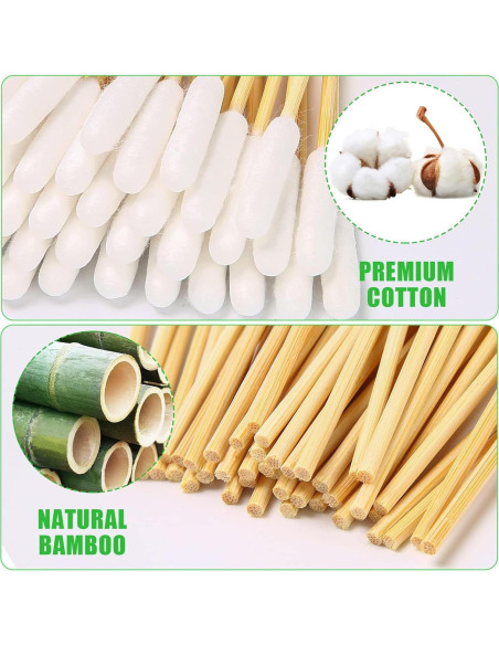 Hisopos de Algodón Ecológicos para Limpieza de Oídos de Perro - 200pcs