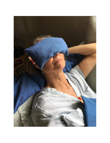 Almohadilla térmica para ojos Hot Cherry - Mezclilla azul, 25.3x10.2cm