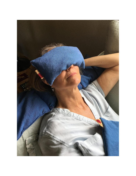 Almohadilla térmica para ojos Hot Cherry - Mezclilla azul, 25.3x10.2cm