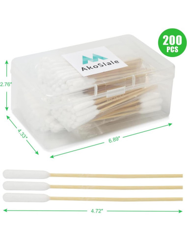 Hisopos de Algodón Ecológicos para Limpieza de Oídos de Perro - 200pcs