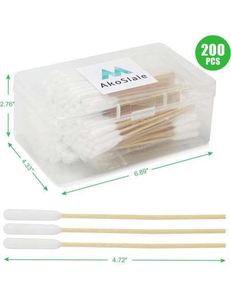 Hisopos de Algodón Ecológicos para Limpieza de Oídos de Perro - 200pcs