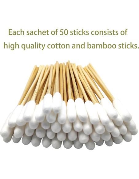 Hisopos de Algodón Ecológicos para Limpieza de Oídos de Perro - 200pcs