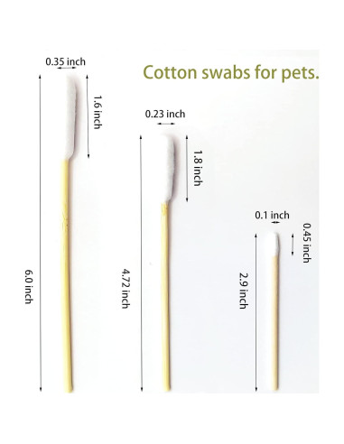 Hisopos de Algodón Ecológicos para Limpieza de Oídos de Perro - 200pcs