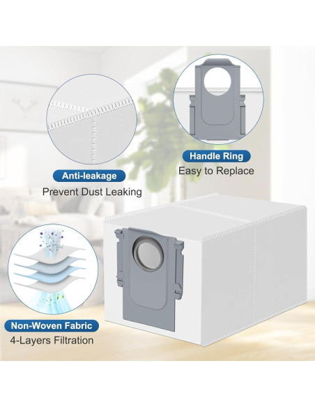 14 Bolsas de Repuesto para Aspiradora Roborock Qrevo S8 MaxV