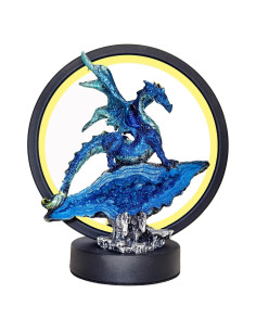 Estatua Lámpara Dragón Azul Hmusnwol 20.32 cm LED Decorativa