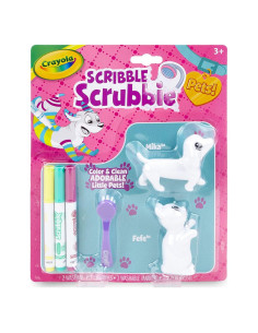 Crayola Scribble Scrubbie Mascotas 2 Piezas, Perro y Gato