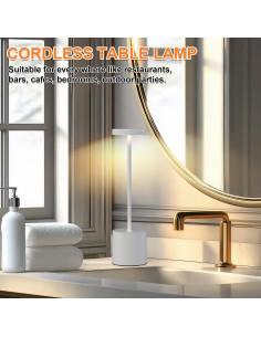 Lámpara de Mesa Recargable AUDLES - 2 Unidades LED Táctil 5000mAh 2