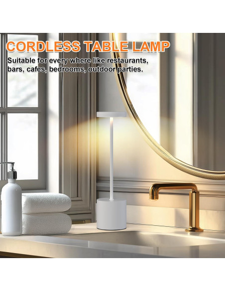 Lámpara de Mesa Recargable AUDLES - 2 Unidades LED Táctil 5000mAh