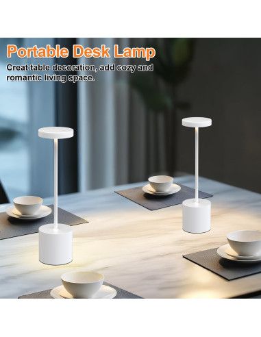 Lámpara de Mesa Recargable AUDLES - 2 Unidades LED Táctil 5000mAh