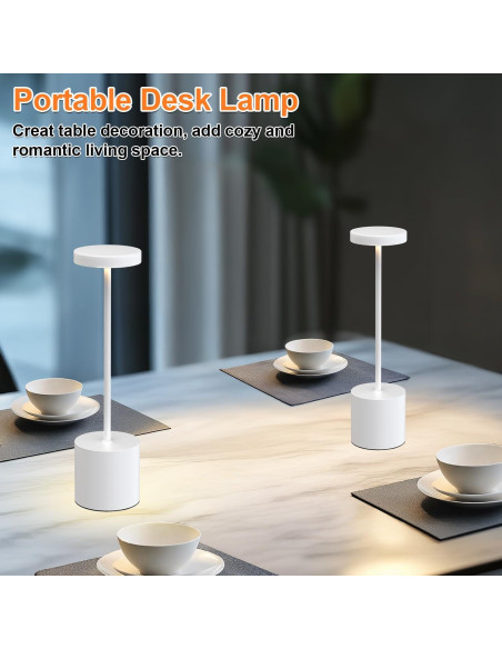 Lámpara de Mesa Recargable AUDLES - 2 Unidades LED Táctil 5000mAh