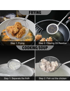 Colador Araña Walfos 2 Piezas Acero Inoxidable 14 cm y 10.2 cm 2