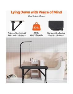 Mesa de Aseo para Mascotas VEVOR 80 x 46 cm Ajustable 99.79 kg 2