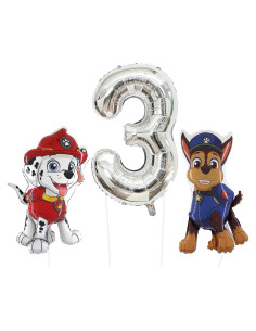 Paquete de globos Paw Patrol Toyland - Chase y Marshall 3 globos
