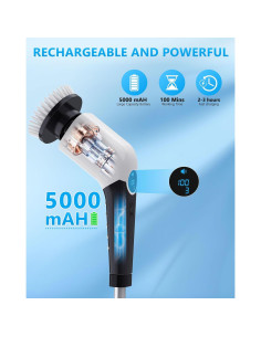 Limpiador Eléctrico de Baño VTT con 8 Cabezas y Pantalla LCD 2