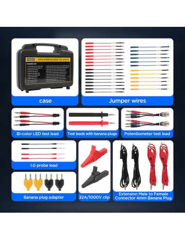 Kit de Cables de Prueba de Multímetro AUTOOL 48PCS 32A/1000V