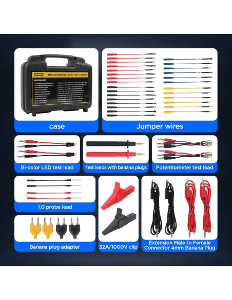 Kit de Cables de Prueba de Multímetro AUTOOL 48PCS 32A/1000V