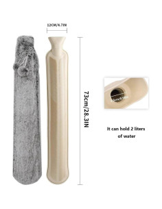 Botella de Agua Caliente Fythao 2L con Funda Suave 2