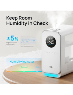 Humidificador Dreo 5L Inteligente Ultrasonido Blanco 2