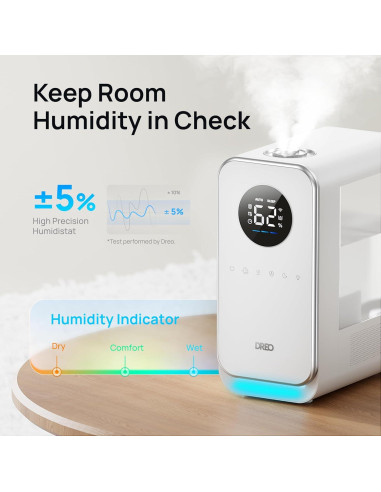 Humidificador Dreo 5L Inteligente Ultrasonido Blanco