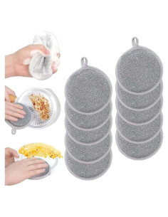 Trapos de Lavado de Platos Iaredon 10 Pcs Reutilizables Doble Capa