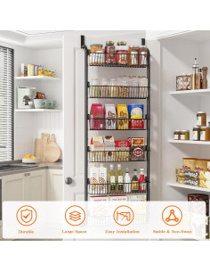 Estante Organizador de Especias MIAOLI 6 Niveles Negro 2