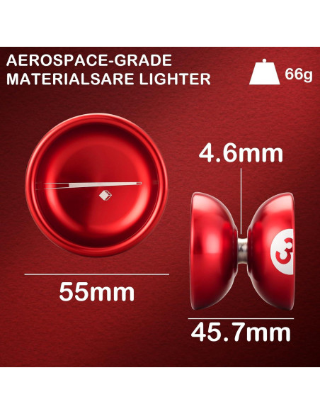 Yoyo Profesional WATIEOBOO Metálico 65g para Trucos