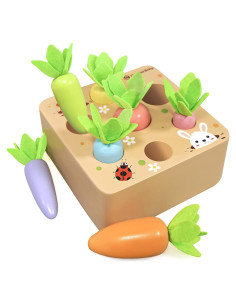 Juguete Montessori KMTJT Cosecha de Zanahorias de Madera 1-3 Años
