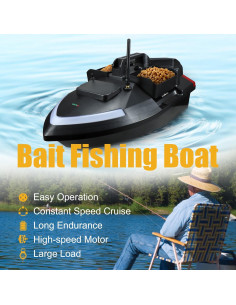 Barco de Cebo RC HUNKING 2kg Batería 12000mAh Pesca Playa 2